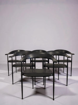 Set of 6 P40 chairs by Giancarlo Vegni and Gianfranco Gualtierotti