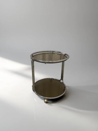 Smoked glass serving trolley