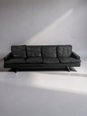 Four seat leather sofa 1960s