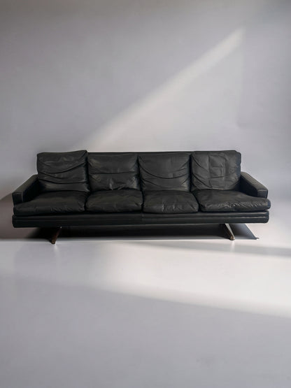 Four seat leather sofa 1960s