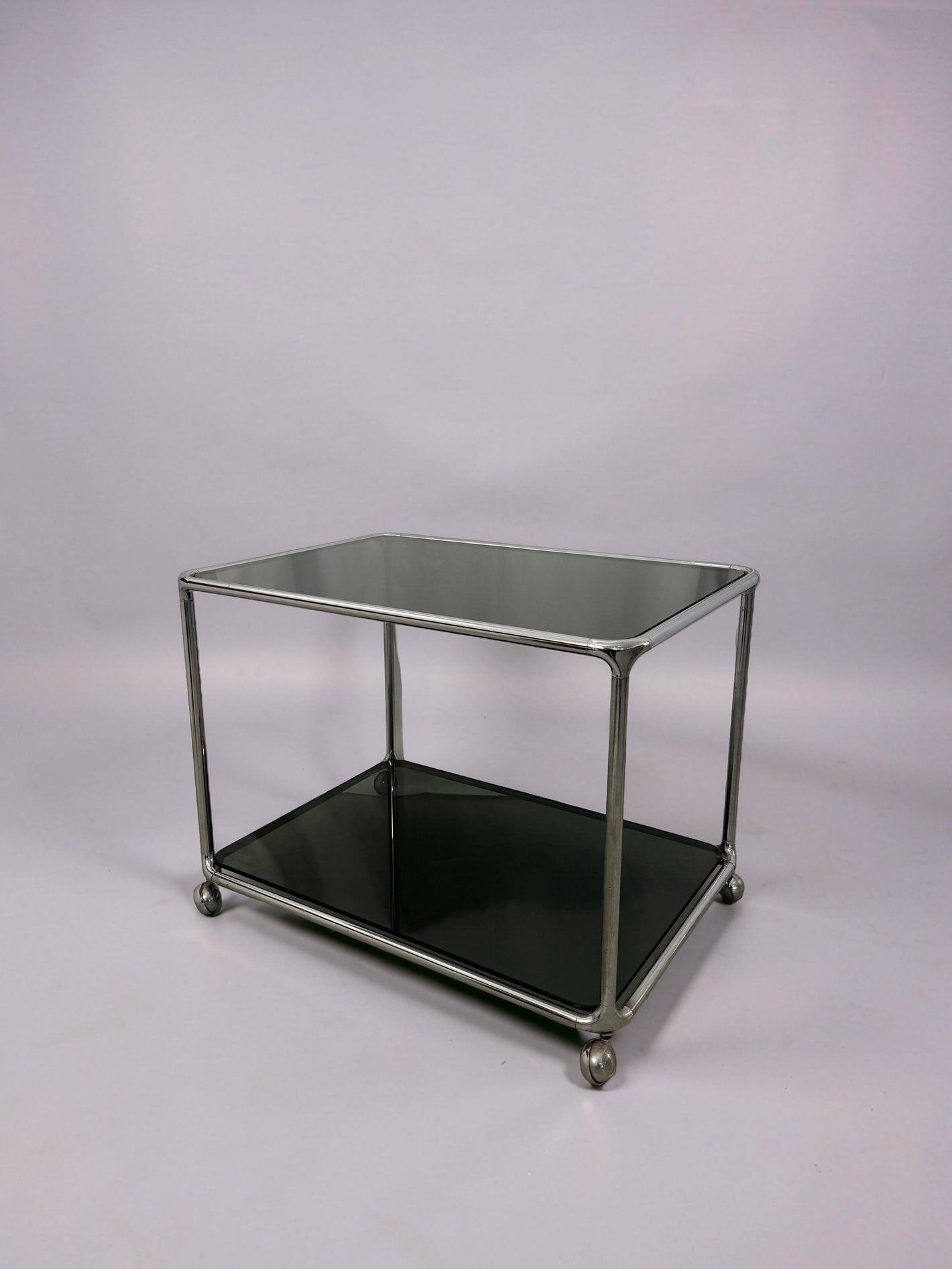Smoked glass serving trolley