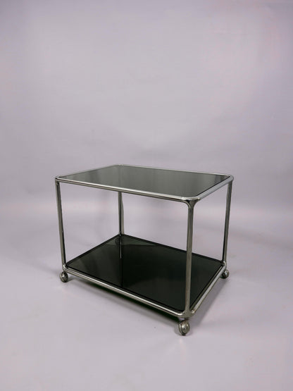 Smoked glass serving trolley